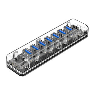 Orico Orico USB 3.0 Hub mit 7 Ports – busbetrieben – transparent – 1 Meter