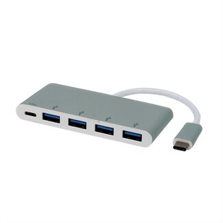 Roline Roline USB-C Hub mit 4x USB-A & 1x USB-C PD - USB 3.0 Aluminium 0,10m