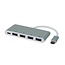 Roline USB-C Hub mit 4x USB-A & 1x USB-C PD - USB 3.0 Aluminium 0,10m