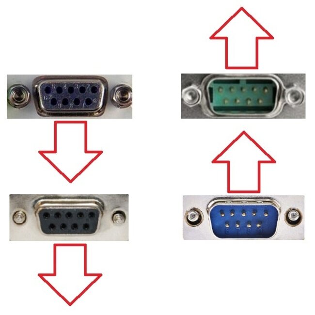 Serieller RS232 Winkeladapter 9-pol SUB-D (m) - 9-pol SUB-D (w) - Version 6