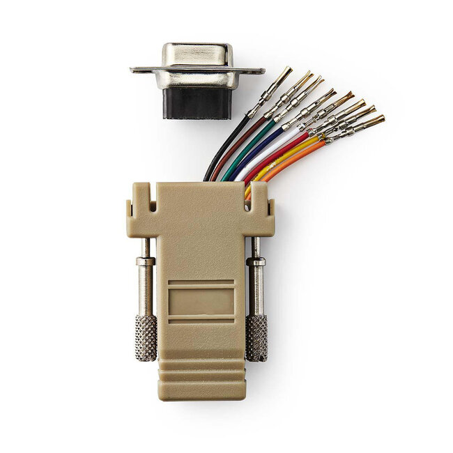 Serieller RS232 Adapter 9-pol SUB-D (m) - RJ45 (w) / Beige