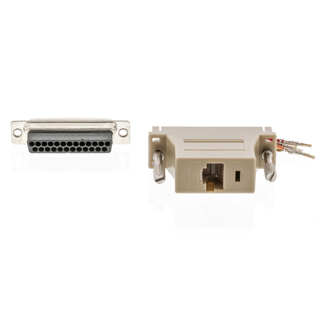 Serieller RS232 Adapter 25-pol SUB-D (m) - RJ45 (m) / Beige