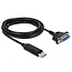 USB-A (m) auf 9-pol SUB-D Buchse RS232 Adapter mit Muttern - FTDI Chip, 1,8 m