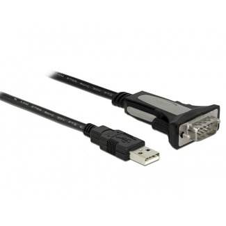 DeLOCK USB-A (m) zu 9-pol SUB-D Stecker (m) RS232 Seriell Adapter mit Schrauben - 3 Meter, FTDI Chip