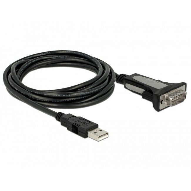 USB-A (m) zu 9-pol SUB-D Stecker (m) RS232 Seriell Adapter mit Schrauben - 3 Meter, FTDI Chip