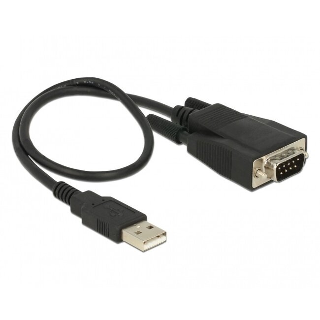 USB-A auf 9-pol SUB-D Stecker mit Schrauben/Muttern, RS232 Seriell Adapter, FTDI Chip, ESD-Schutz - 0,45 m