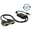 Easy-USB-A (m) zu 2x 9-pol SUB-D (m) RS232 Adapter mit Muttern, ASIX Chip - 0,60 m