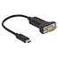 USB-C (m) auf 9-pol SUB-D (m) RS232 Seriell Adapter mit Muttern - 0,25 m, FTDI Chip