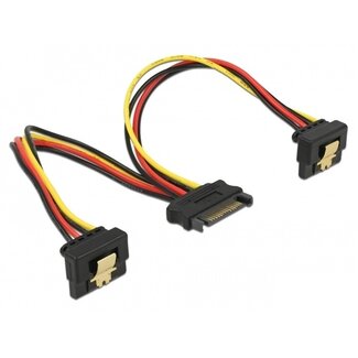 DeLOCK SATA (m) auf 2x SATA (w) Winkel Metallklemme Stromverteiler - 0,10 m