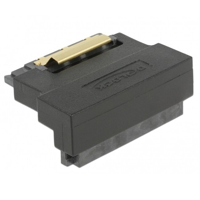 SATA Daten- und Stromadapter - rechtwinklig nach unten - SATA600 - 6 Gbit/s - schwarz