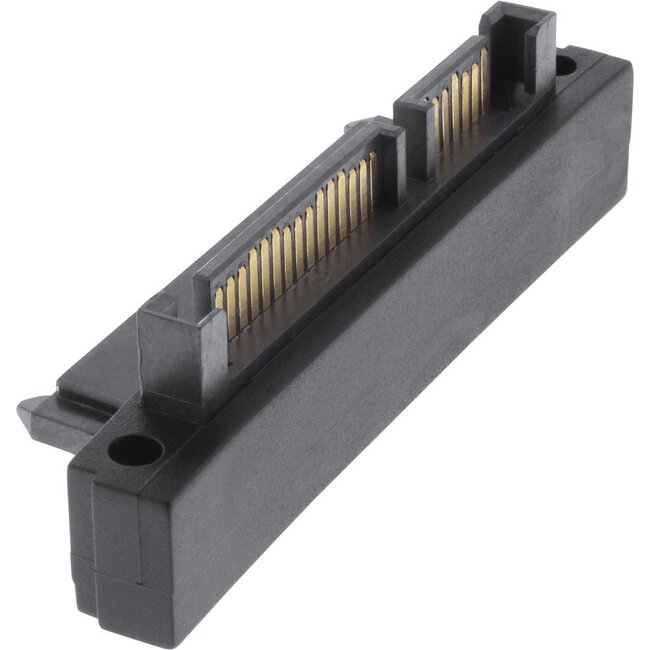 SATA Daten- und Stromadapter - rechtwinklig nach oben / kompakt - SATA600 - 6 Gbit/s / schwarz