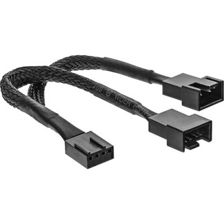 Dolphix 4-Pin PWM Gehäuselüfter - 2x 4-Pin PWM Lüfter Splitter (m) - 0,15 m
