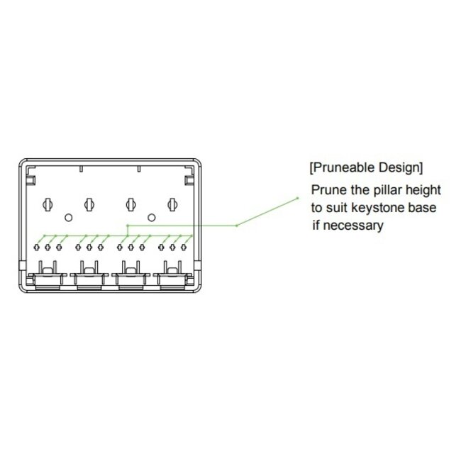 Ausgangsbox | für 4 Keystone-Module | Weiß