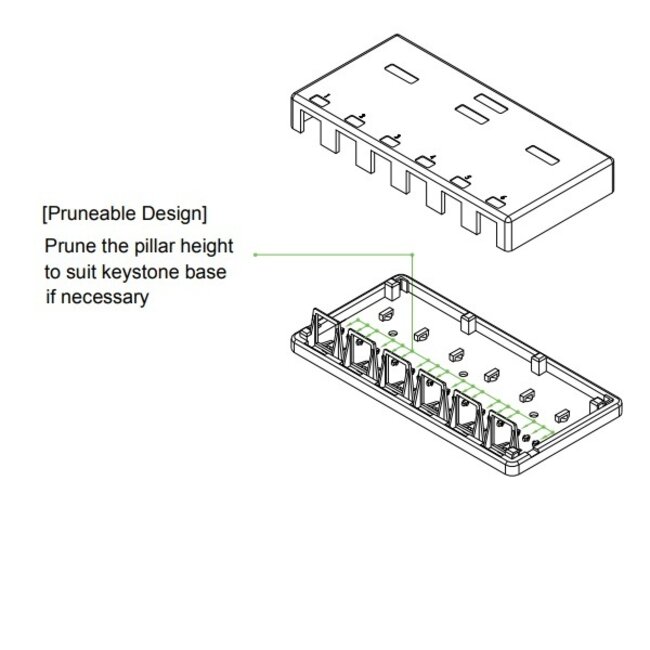 Ausgangsbox | für 6 Keystone-Module | Weiß