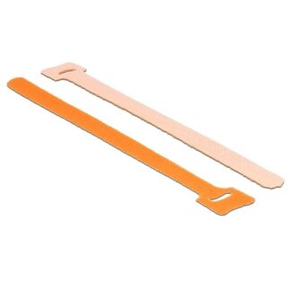 DeLOCK Klettkabelbinder 200 x 12mm Orange (10 Stück)