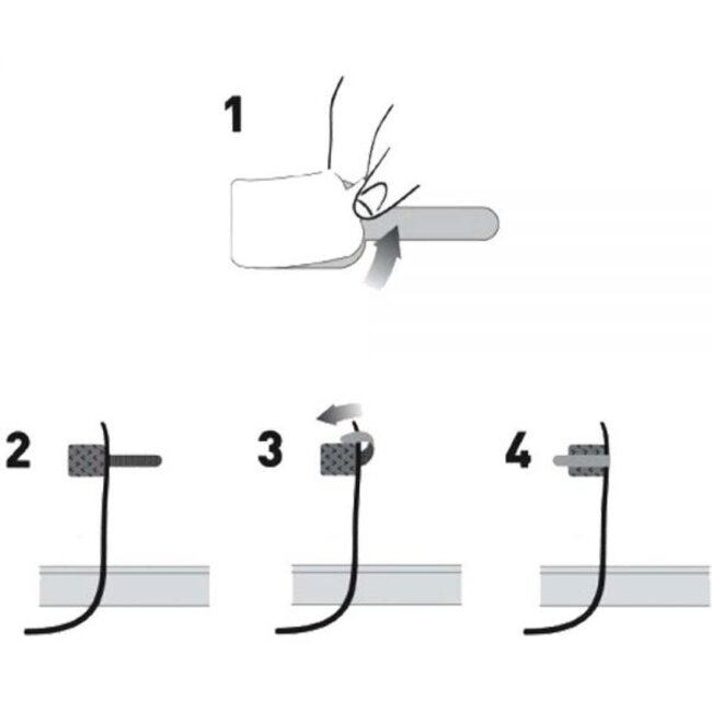 Klettkabelbinder mit Klebestreifen / Schwarz (10 Stück)