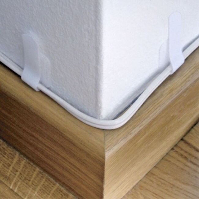 Klettband-Kabelbinder mit Klebestreifen Weiß (10 Stück)