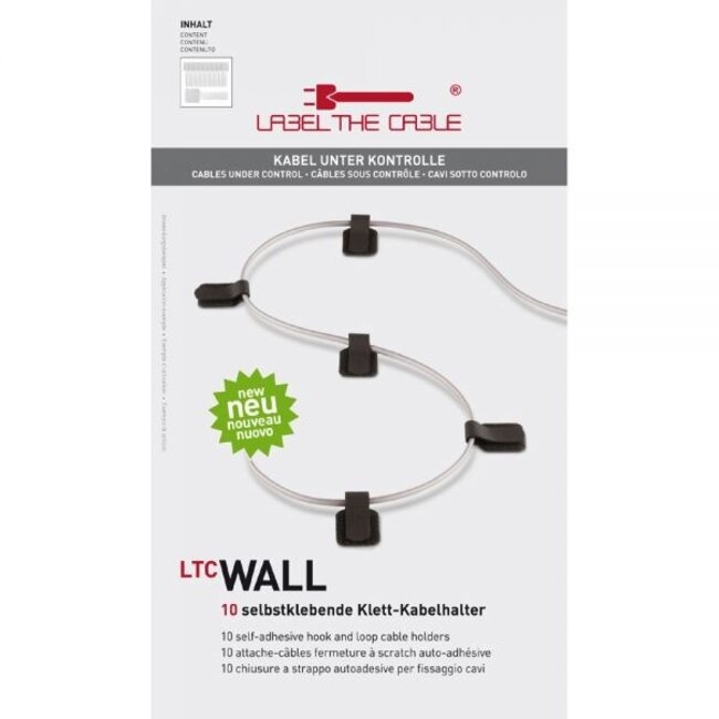 Klettband-Kabelbinder mit Klebestreifen Weiß (10 Stück)