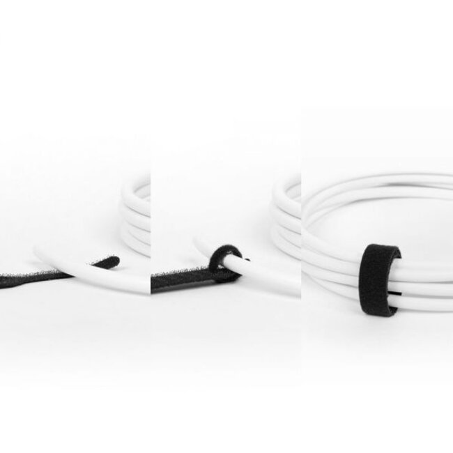 Klettband Kabelbinder 170mm / Schwarz (10 Stück)