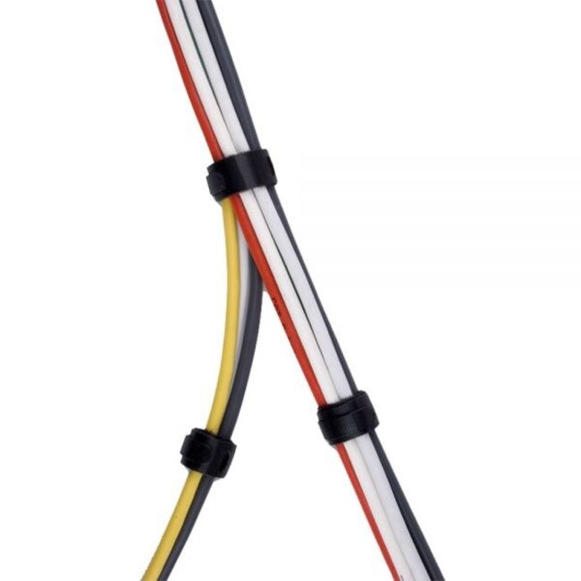 Klettband Kabelbinder 170mm / Schwarz (10 Stück)
