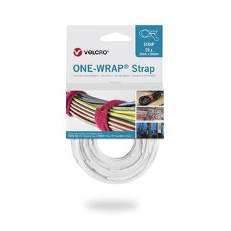 Velcro Velcro One-Wrap Klettkabelbinder 200 x 12 mm Weiß (25 Stück)