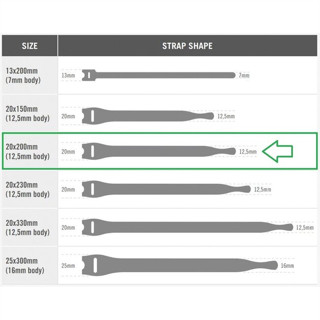 Velcro One-Wrap Kabelbinder 200 x 12 mm Blau (25 Stück)