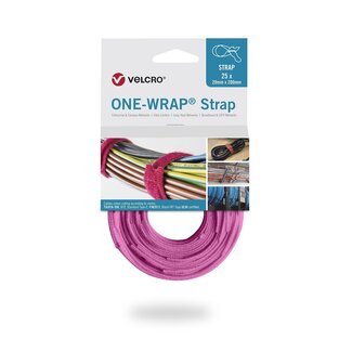Velcro Velcro One-Wrap Klettband Kabelbinder 200 x 12mm Rosa (25 Stück)