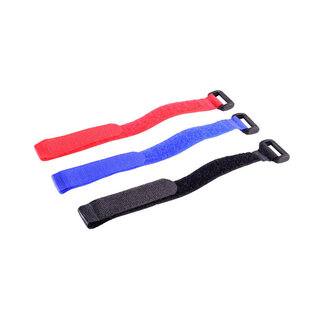 S-Impuls Klettkabelbinder mit Schnalle 250 x 20mm / verschiedene Farben (9 Stück)