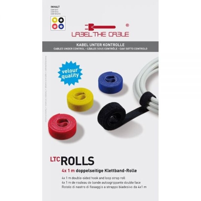 Klettband Rollen 16mm / Verschiedene Farben (4x 1 Meter)