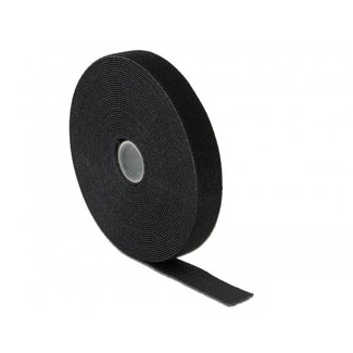 DeLOCK Klettband Rolle 20mm Schwarz (10 Meter)