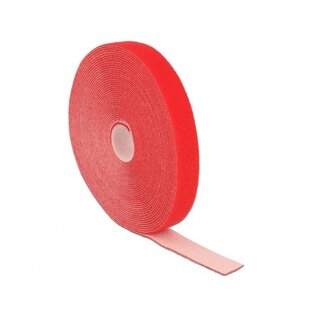 DeLOCK Klettband Rolle 20mm / Rot (10 Meter)