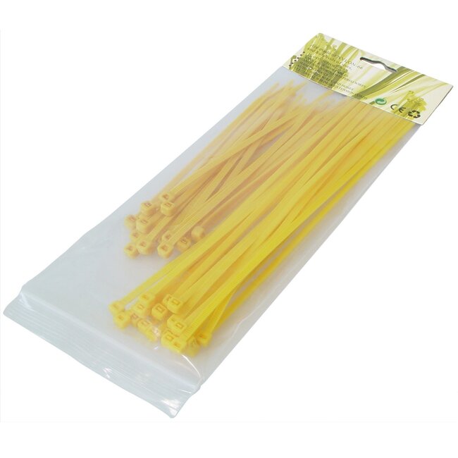 Kabelbinder 100 x 2,5mm gelb (25 Stück) + 200 x 3,5mm gelb (25 Stück)