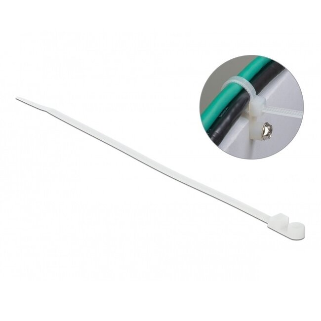 Kabelbinder 200 x 4,8 mm transparent mit Montageloch (100 Stück)