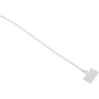 InLine Kabelbinder 200 x 2,5 mm transparent mit Etikett (100 Stück)