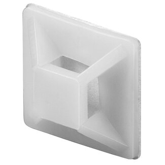 Fixapart Selbstklebende Halter für Kabelbinder bis 4,8mm breit / 28 x 28mm / transparent (100 Stück)