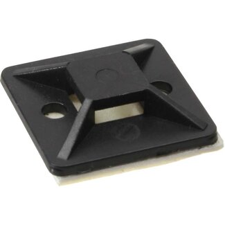 InLine Selbstklebende Halter für Kabelbinder bis 10mm breit / 40 x 40mm / schwarz (10 Stück)