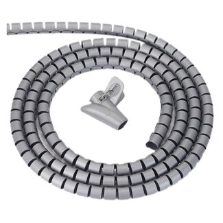 Coretek Cable Eater Kabelschutzschlauch mit Einziehwerkzeug - 22 mm / 1,5 m / Grau