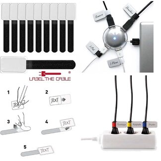 LTC LTC 10 kleine schwarze Klett-Kabeletiketten