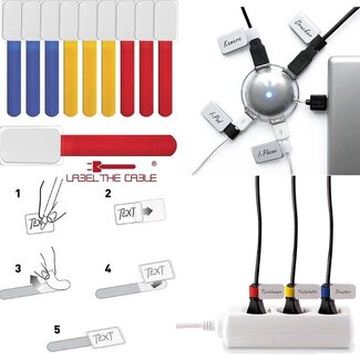 LTC LTC 10 kleine bunte Klett-Kabeletiketten