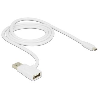 DeLOCK USB Micro B auf USB-A Kabel - USB 2.0 - BC1.2 - bis 1,5A / Weiß