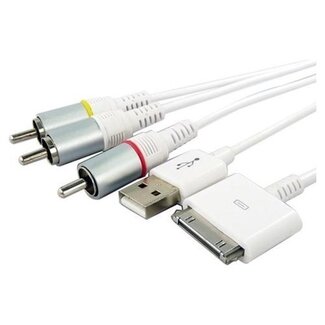 Dolphix Komposit-AV-Kabel kompatibel mit Apple iPod, iPhone und iPad – 1,5 Meter