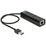 DeLOCK USB-zu-RJ45 Gigabit LAN Adapter mit USB 3.0 Hub – 0,35 m