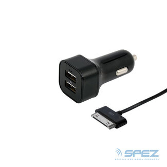 Spez Doppelter USB-Autoladegerät mit 30-Pin-Kabel – kompatibel mit Apple – 0,80 m