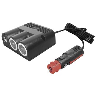 ProCar ProCar 2-fach 12V/24V Verteiler mit USB-Ladegerät - 2 Meter