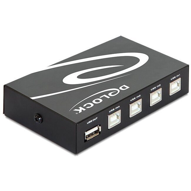 DeLOCK USB-Umschalter 4x USB-B auf 1x USB-A - USB 2.0 / Schwarz