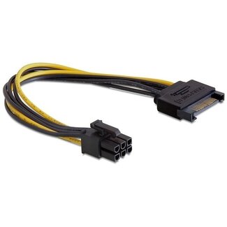 DeLOCK PCIe 6-polig (m) zu SATA 15-polig (m) Stromadapter - 0,15 m