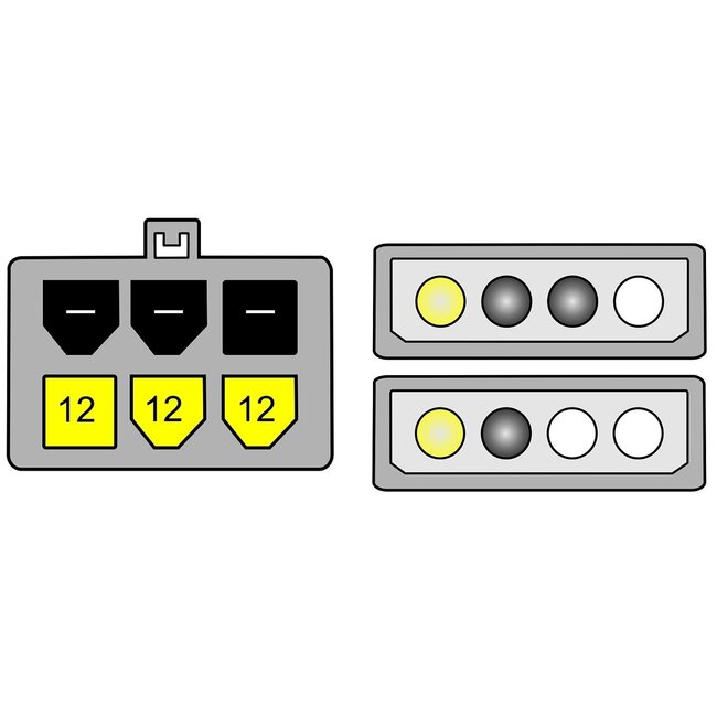 PCIe 6-polig (m) auf 2x Molex 4-polig (m) Stromadapter - 0,15 m