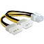 PCIe 8-Pin (m) auf 2x Molex 4-Pin (m) Stromadapter - 0,15 m