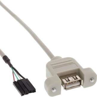 InLine Pin Header Einbauadapter USB2.0 (m) - USB-A (m) - 0,60 m