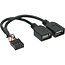 Pin-Header-Adapter USB 2.0 (Buchse) - 2x USB-A (Buchse) - 0,15 m